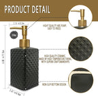 Gold Soap Dispenser for Bathroom, Refillable Countertop Ceramic Hand Soap - Image 6