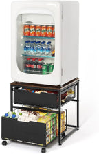 Mini Fridge Stand with Storage Drawer, 21.7”x21.7” Heavy Duty Mini Fridge Table - Image 2