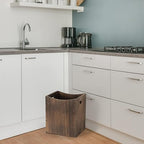 Wood Trash Can 5.3 Gallon Office Wastebasket Farmhouse Rectangular Garbage Can - Image 5