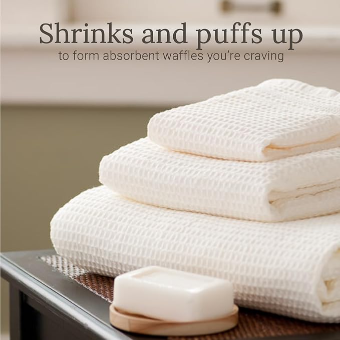 GILDEN TREE Waffle Bath Sheet Large Bath Towels Quick Dry Thin Body Towels - Image 3