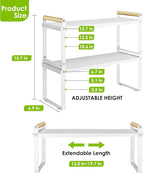 DOLALIKE Expandable kitchen Countertop Organizer, Stackable Cabinet Shelf - Image 2