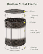 Laundry Hamper with Lid Wicker Laundry Hamper Round 26.5 Gal Laundry Basket - Image 8