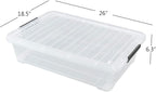 3-Pack Plastic Under Bed Storage Box Container, 40 Quart Clear Stackable - Image 2