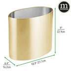 mDesign Stainless Steel Metal Oval Trash Can, 7.9 Liter/2.09 Gallon Wastebasket - Image 5