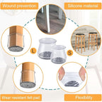 16 Pcs Chair Leg Protectors for Hardwood Floors, Silicone Felt Furniture Leg - Image 3