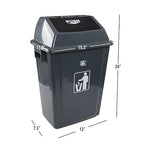 4 Packs Large Garbage Bin with Lid, Plastic Kitchen Waste Bin, 13 Gallon - Image 2