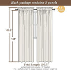 Chyhomenyc Extra Long Sage Green Sheer Curtains 108 Inches Long 2 Panels - Image 2