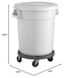 20 Gallon White Round Commercial Trash Can - Image 5
