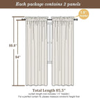 Chyhomenyc Hunter Green Sheer Curtains 84 inches Long 2 Panels Set, Light - Image 2