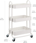 Amazon Basics 3-Tier Rolling Utility or Kitchen Cart, Lockable Wheels - Image 5