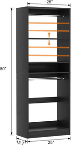 Unikito Freestanding Closet System, 25” Closet Organizer Wardrobe - Image 7