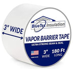 BlueTex Insulationㅤ 3" Wide x 180' Long White Vapor Barrier Seam Tape by BlueTexInsulation