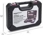 Amazon Basics 142-Piece Household Tool Kit for Home Repair, Hand Tools with Storage Case, 13.39 x 9.25 x 2.95 inch, Pink