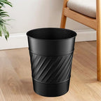 Monarch Abode Black Handcrafted Wave Embossed Metal Wastebasket - Image 5