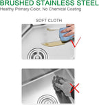 20x16x9 Inch Drop in Kitchen Sink, Handmade 304 Stainless Steel Single Bowl - Image 6