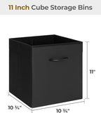 StorageWorks Black Storage Cubes, 11-inch Leather Bins - Image 2