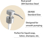 Stainless Steel Soap Dispenser Pump Head Replacement 2 Pack, 28/400 Threads - Image 4