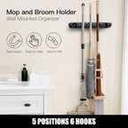 IMILLET 2 Pack Mop and Broom Holder, Wall Mounted Organizer Mop and Broom - Image 3