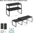 Cabinet Organizer Shelf, Kitchen Counter Storage, 2-Piece Set, Stackable Spice - Image 3