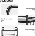 HDANI 3 Tier Metal Rolling Utility Cart, High Capacity Multi Purpose Heavy Duty - Image 9