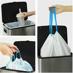 15 Gallon white drawstring trash bags, No tear open large floral scent garbage - Image 9