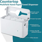Trifold Paper Towel Dispenser Countertop, 300-Sheet Large Capacity - Image 7