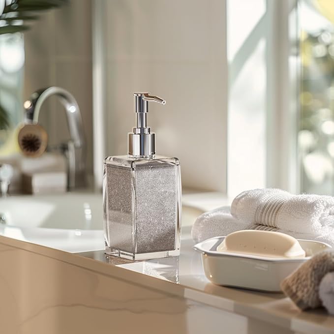 Black Soap Dispenser with Refillable Plastic Pump - Image 5