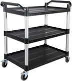 Service Cart with Wheels Lockable Large Size, Plastic Restaurant Cart Heavy Duty by FIHUTED