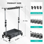 Rolling Cleaning Cart with Mop & Broom Organizer, Movable Floor-Mounted Mop - Image 7
