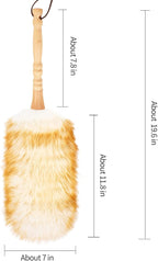 Lambswool Duster with Solid Wooden Handle, Leather Hang Strap, Comfortable - Image 2