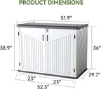 Aoxun Outdoor Storage Cabinet 35 Cu.Ft Outdoor Trash Can Storage Shed - Image 2