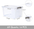 Citylife 6 Packs 69 QT Plastic Storage Bins - Image 6