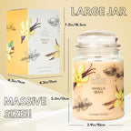 Candle Vanilla Bean 22oz with Wooden Wick in a Presentation Gift Box & - Image 4