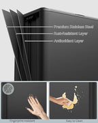 16 Gal Dual Trash Can, Stainless Steel Kitchen Garbage Bin, Recycle Dustbin - Image 5