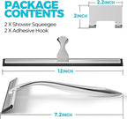 2PACK 12-Inch All-Purpose Shower Squeegee - Image 2