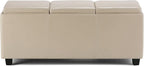 SIMPLIHOME Avalon 42 inch Wide Contemporary Rectangle Storage Ottoman in Satin - Image 7