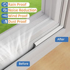 Wedge-Shape Window Weather Stripping Door Frame Seal Strip 3Pcs×196" White - Image 6