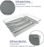5 Compartments Silverware Tray for Drawer, Plastic Utensil Cutlery Drawer - Image 3