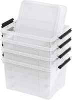 Set of 4 34 L Stackable Plastic Storage Bins - Image 7