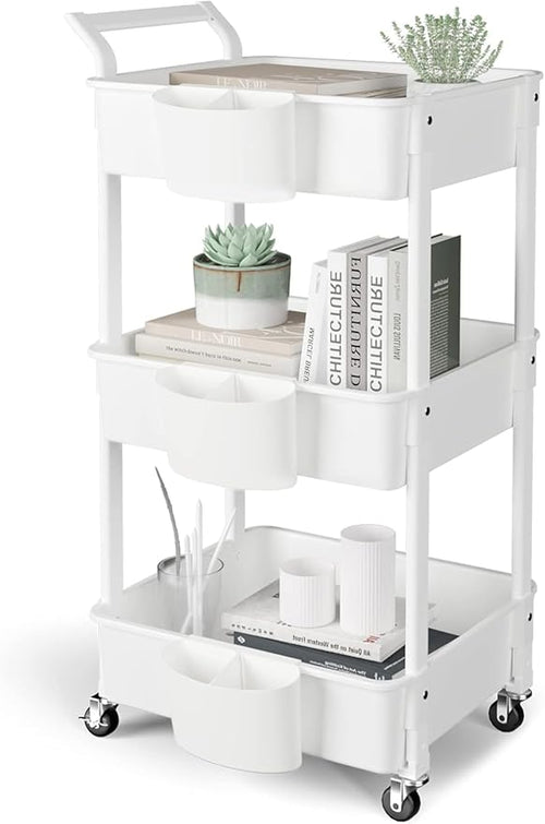 3-Tier Utility Rolling Cart, Mobile Utility Cart by RollingCartWithWheels