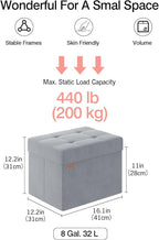 Folding Storage Ottoman, Velvet Storage Bench, Foot Stool, - Image 2