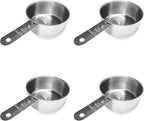 1/2 Cup Stainless Steel Measuring Cup | Sturdy Metal 125 ml | 125 cc | 4 oz | by Knupp+Co.