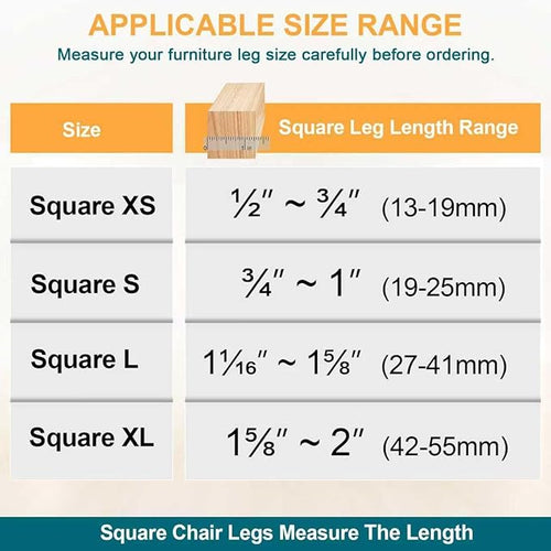 32 Pcs Square Chair Leg Floor Protectors - Image 2