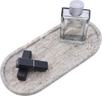 Natural Marble Tray, Oval Vanity Decorative Tray by Kesoniku