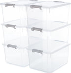 Citylife 6 Packs 32 QT Plastic Storage Bins by CitylifeHomeOrganization