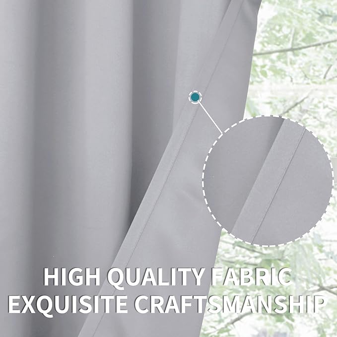 BGment Light Grey Blackout Curtains 45 Inches Length - Image 5
