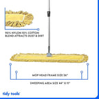 36 Inch Yellow Commercial Dust Mop & Floor Sweeper - Image 3
