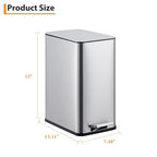 2.6 Gallon Kitchen Trash Can, Stainless Steel Garbage Can - Image 2