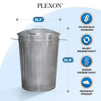 Plexon 13-Gallon Galvanized Steel Round Trash Can - Image 7