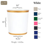 Jaye's Studio Mattie Decorative White and Gold Bathroom Trash Can, Metal Waste - Image 6